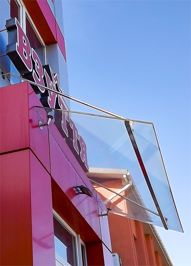 скляний козирок магазин взуття